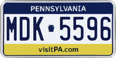 PA license plate MDK5596