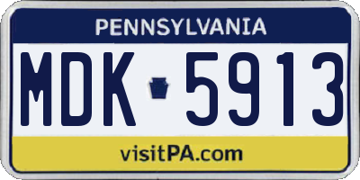 PA license plate MDK5913