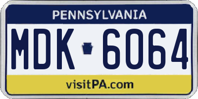 PA license plate MDK6064