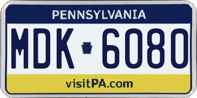 PA license plate MDK6080