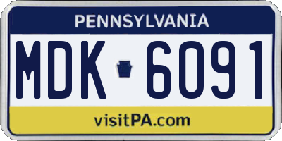 PA license plate MDK6091