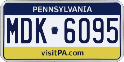 PA license plate MDK6095