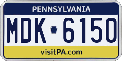 PA license plate MDK6150