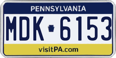 PA license plate MDK6153