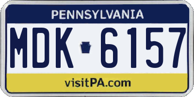 PA license plate MDK6157