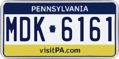PA license plate MDK6161