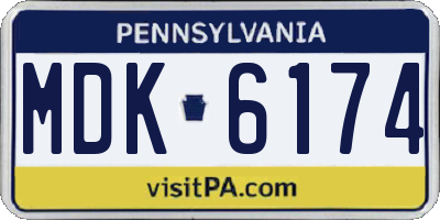 PA license plate MDK6174