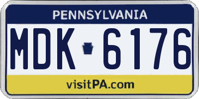 PA license plate MDK6176