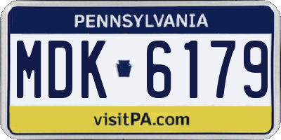 PA license plate MDK6179