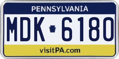 PA license plate MDK6180