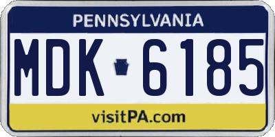 PA license plate MDK6185