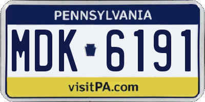 PA license plate MDK6191