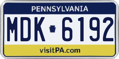 PA license plate MDK6192