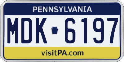 PA license plate MDK6197