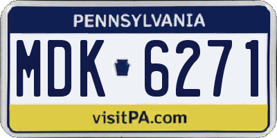 PA license plate MDK6271
