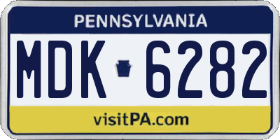 PA license plate MDK6282