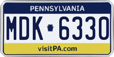PA license plate MDK6330