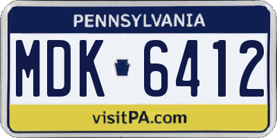 PA license plate MDK6412