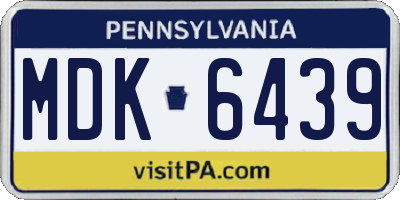 PA license plate MDK6439