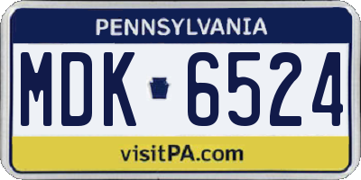 PA license plate MDK6524