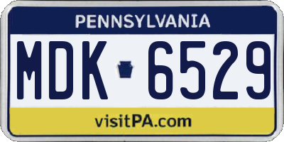 PA license plate MDK6529