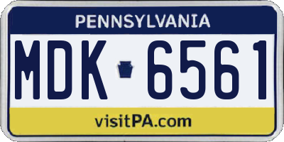 PA license plate MDK6561