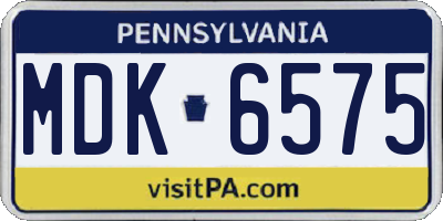 PA license plate MDK6575