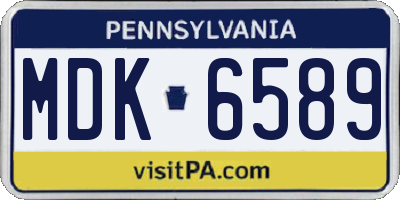 PA license plate MDK6589