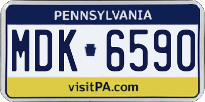 PA license plate MDK6590