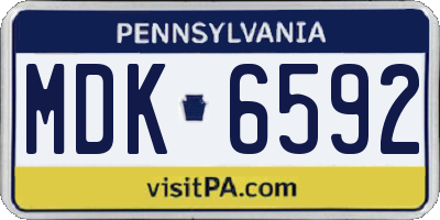 PA license plate MDK6592