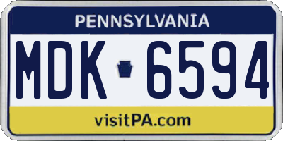 PA license plate MDK6594