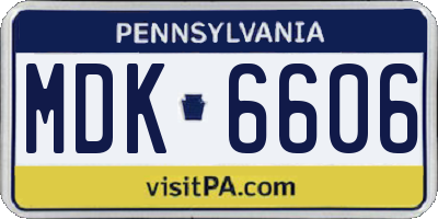 PA license plate MDK6606