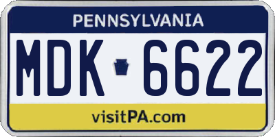 PA license plate MDK6622