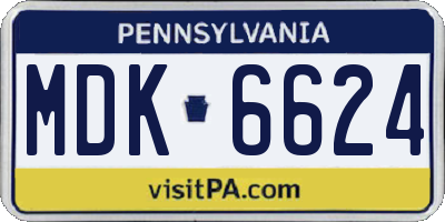 PA license plate MDK6624