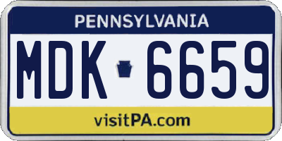 PA license plate MDK6659