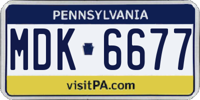 PA license plate MDK6677