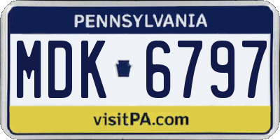 PA license plate MDK6797