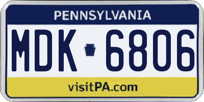 PA license plate MDK6806