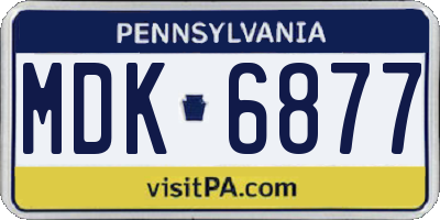 PA license plate MDK6877