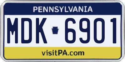 PA license plate MDK6901