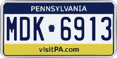 PA license plate MDK6913