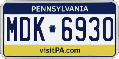 PA license plate MDK6930