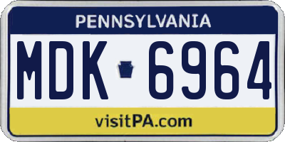 PA license plate MDK6964