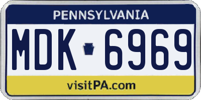 PA license plate MDK6969
