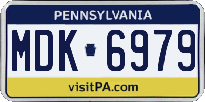 PA license plate MDK6979