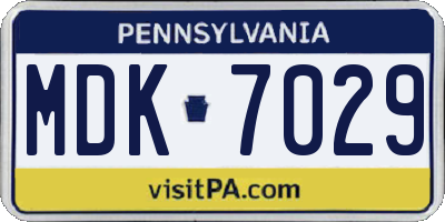 PA license plate MDK7029