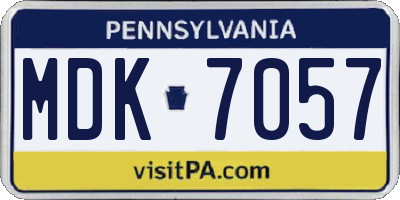 PA license plate MDK7057
