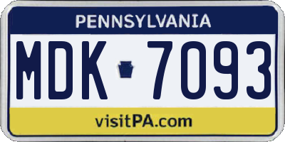 PA license plate MDK7093