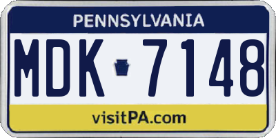 PA license plate MDK7148