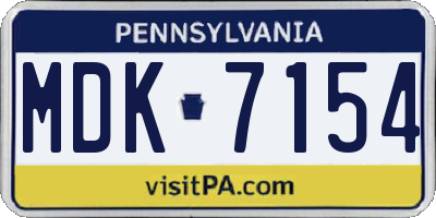 PA license plate MDK7154
